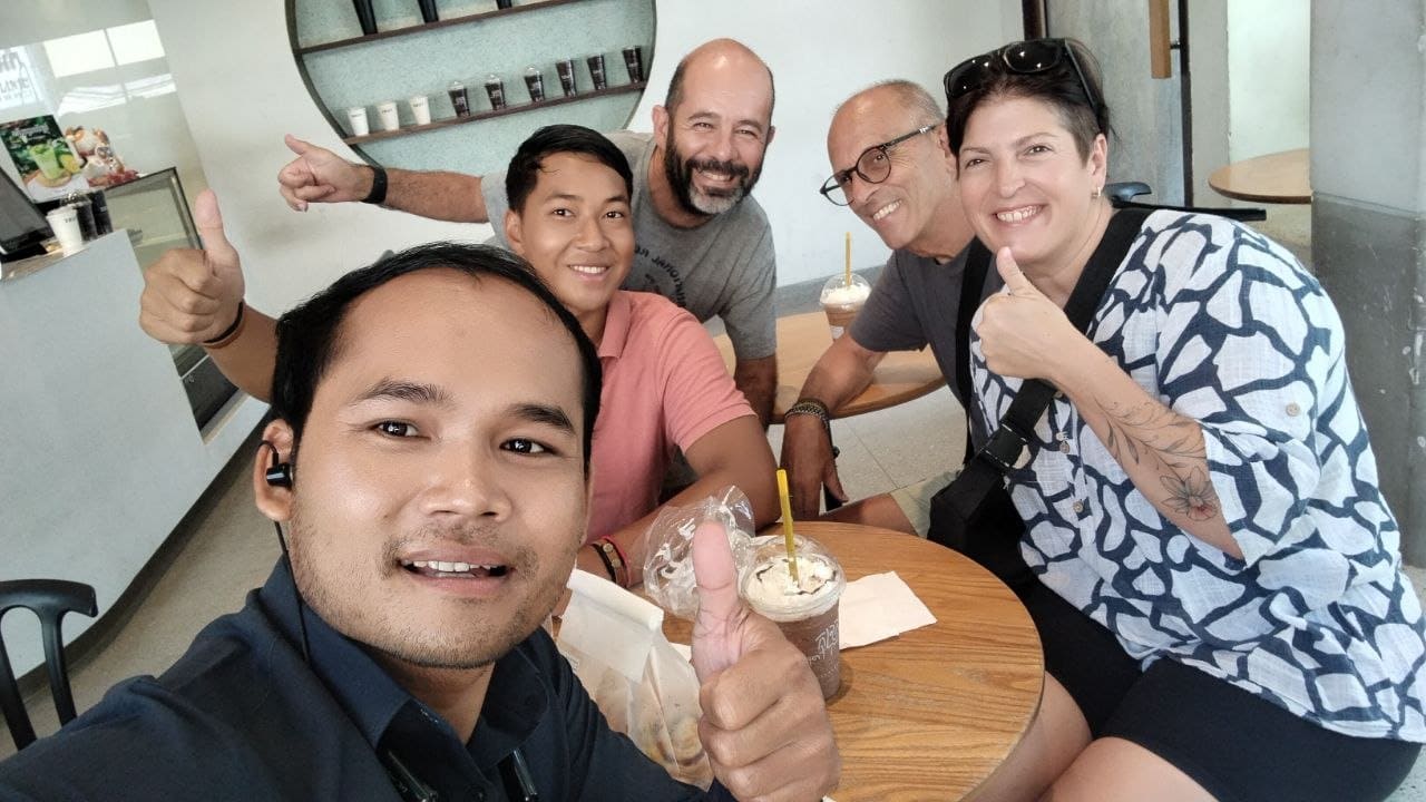Happy Cambodia Taxi meet clients